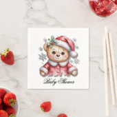 Cute Christmas Bear and Snowflakes Serviette (Beispiel)