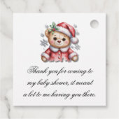 Cute Christmas Bear and Snowflakes Thank You Geschenkanhänger (Rückseite)