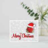 cute christmas bear feiertagspostkarte (Stehend Vorderseite)