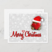 cute christmas bear feiertagspostkarte (Vorne/Hinten)