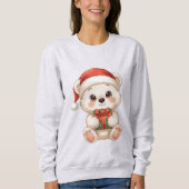 Cute Christmas Bear Illustration Sweatshirt (Vorderseite)