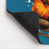 Cute Christmas Bear Sledding In Snow Funny Winter  Mousepad (Ecke)