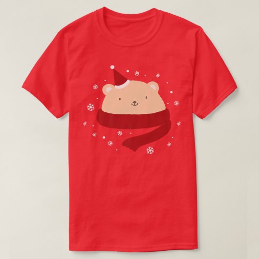 Cute Christmas Bear Winter Snow New Year Premium  T-Shirt (Design vorne)