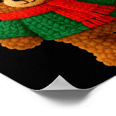 Cute Christmas Bear Winter Snow Poster (Ecke)