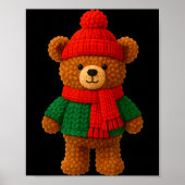 Cute Christmas Bear Winter Snow Poster (Vorne)