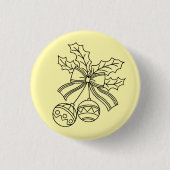 Cute Christmas bell Line Art Button (Vorderseite)