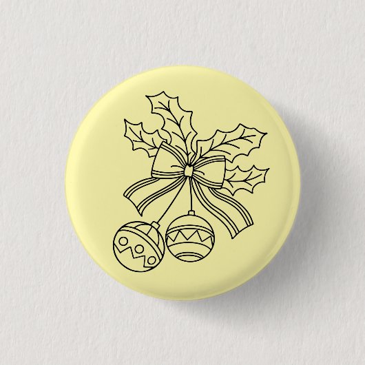 Cute Christmas bell Line Art Button (Vorderseite)