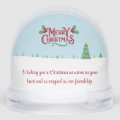 Cute christmas best friends custom photo & message schneekugeln (Rückseite)