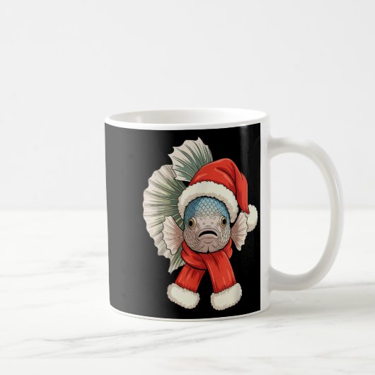 Cute Christmas Betta Fish Santa Kaffeetasse (Rechts)