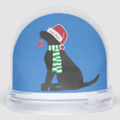 Cute Christmas Black Lab Holiday Custom Schneekugeln (Rückseite)