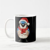 Cute Christmas Blue Jay Santa Bird Watching Kaffeetasse (Links)