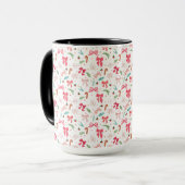 Cute Christmas Bow & Candy Cane Pattern Mug Tasse (Vorderseite Links)