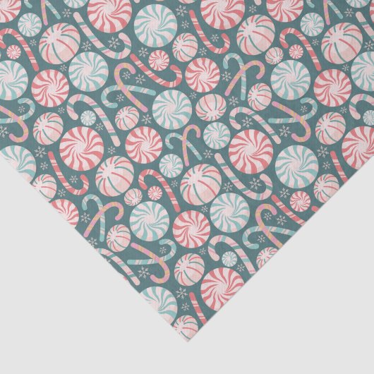 Cute Christmas Candy Canes Abstract Pattern Seidenpapier (Ausschnitt)