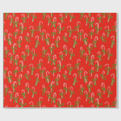 Cute Christmas Candy Canes Xmas Holiday Geschenkpapier (Flach)