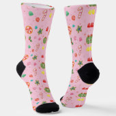 Cute Christmas Candy Socks Socken (Gewinkelt)