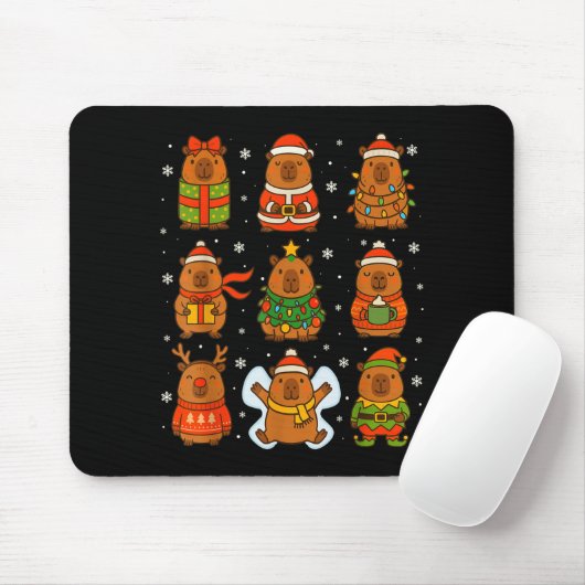 Cute Christmas Capybara Funny Family Xmas Men Wome Mousepad (Mit Mouse)