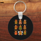 Cute Christmas Capybara Funny Family Xmas Men Wome Schlüsselanhänger (Vorderseite)