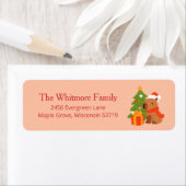 Cute Christmas Capybara Return Address (Insitu)