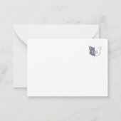 Cute Christmas Card – Tom & Luna Fireplace Scene Mitteilungskarte (Rückseite)