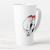 Cute Christmas cat couples in love minimalist Milchtasse (Rechte Ecke)