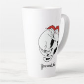Cute Christmas cat couples in love minimalist Milchtasse (Rechte Ecke)