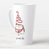 Cute Christmas cat couples in love minimalist Milchtasse (Linke Ecke)