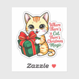 Cute Christmas Cat Holiday Decal for Cat Lover Aufkleber