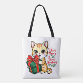 Cute Christmas Cat Holiday Gift for Cat Lover Tasche (Rückseite)