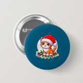 Cute Christmas Cat In Santa Hat  Button (Vorne & Hinten)