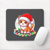 Cute Christmas Cat In Santa Hat  Mousepad (Mit Mouse)