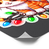 Cute Christmas Cat In Santa Hat  Poster (Ecke)