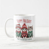 Cute Christmas Cat Mug | Custom Family Name Kaffeetasse (Links)