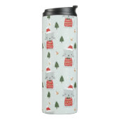 Cute Christmas Cat Pattern – Festive Holiday Thermosbecher (Nach links gedreht)