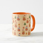 Cute Christmas Cat Pattern – Kawaii Festive Cats & Tasse (VorderseiteRechts)