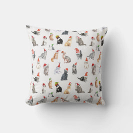 Cute Christmas Cat Pattern Pillow Kissen