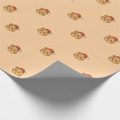 Cute Christmas Cat Santa Hat Geschenkpapier (Ecke)