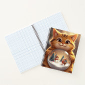 Cute Christmas Cat Snow Globe Notebook Notizblock (Innenseite)