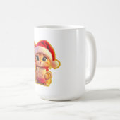 **Cute Christmas Cat with Santa Hat – Funny Holida Kaffeetasse (VorderseiteRechts)
