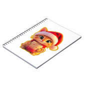 **Cute Christmas Cat with Santa Hat – Funny Holida Notizblock (Linke Seite)
