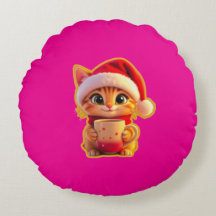 **Cute Christmas Cat with Santa Hat – Funny Holida