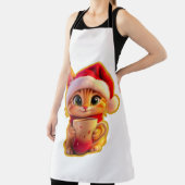 **Cute Christmas Cat with Santa Hat – Funny Holida Schürze (InSitu)