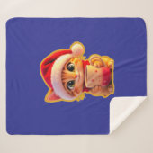 **Cute Christmas Cat with Santa Hat – Funny Holida Sherpadecke (Vorderseite (Horizontal))