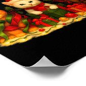 Cute Christmas Cat Xmas Lights Santa Reindeer Cat  Poster (Ecke)