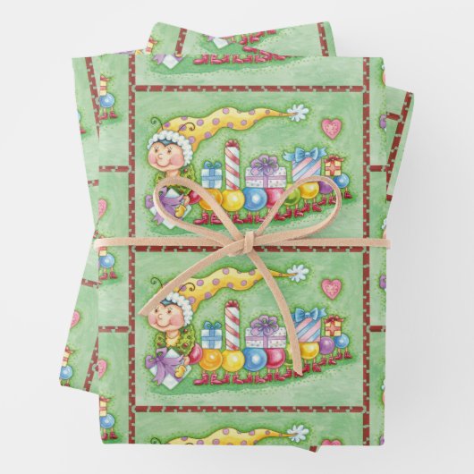 Cute Christmas Caterpillar Train with Presents Geschenkpapier Set (Beispiel)