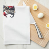 Cute Christmas Cats In Space Ornaments T-Shirt Geschirrtuch (Viertel Falte)