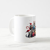Cute Christmas Cats In Space Ornaments T-Shirt Kaffeetasse (Vorderseite Links)