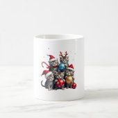 Cute Christmas Cats In Space Ornaments T-Shirt Kaffeetasse (Mittel)
