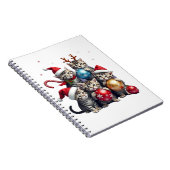 Cute Christmas Cats In Space Ornaments T-Shirt Notizblock (Rechte Seite)