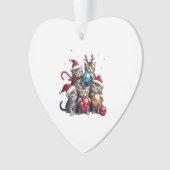 Cute Christmas Cats In Space Ornaments T-Shirt Ornament (Vorderseite)