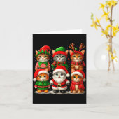 Cute Christmas Cats  Karte (Gelbe Blume)